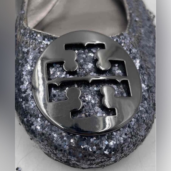 Tory Burch Reva sequin ballet flats Size 7.5  Logo Medallion - Picture 5 of 16